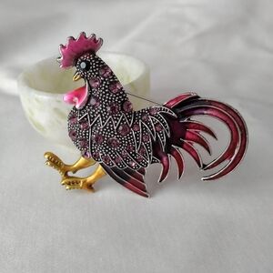 Rooster Brooch